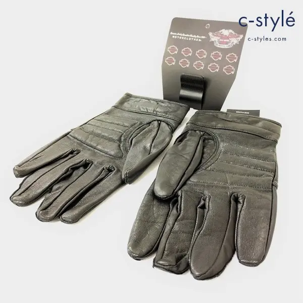 Harley-Davidson ハーレーダビッドソン レザーグローブ L ブラック 革手袋 山羊革