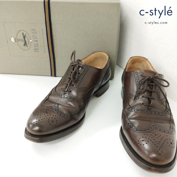PEAL&CO×Brooks Brothers ウィングチップレザーシューズ 6・1/2 D ブラウン 37486026 MADE IN ENGLAND