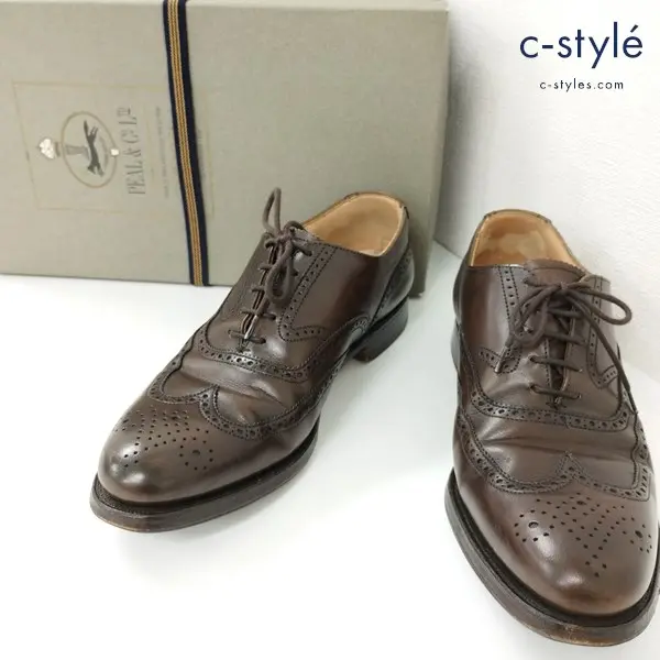 PEAL&CO×Brooks Brothers ウィングチップレザーシューズ 6・1/2 D ブラウン 37486026 MADE IN ENGLAND