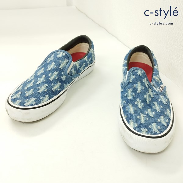 Supreme×VANS HOLE PUNCH DENIM Slip-ON Pro 28㎝ インディゴ スニーカー スリッポン
