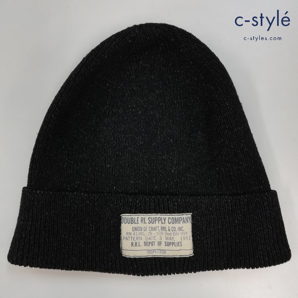 RRL ラルフローレン ビーニー ONE ブラック ニット帽 帽子 綿