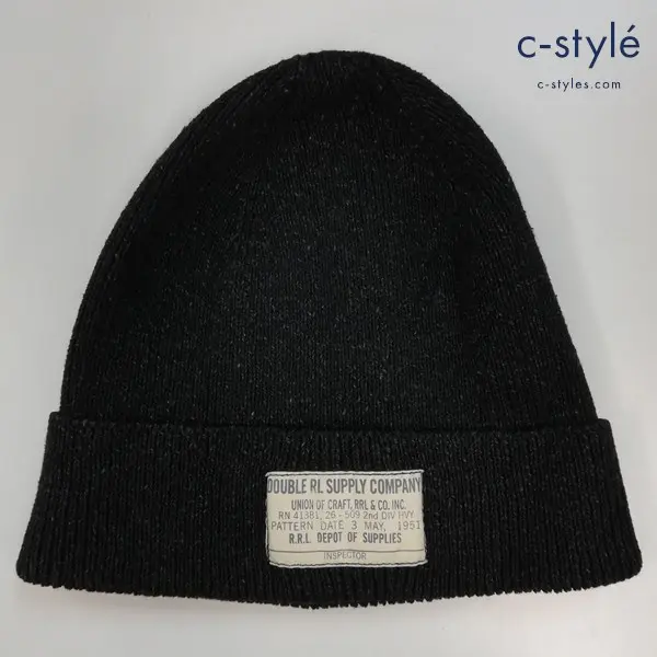 RRL ラルフローレン ビーニー ONE ブラック ニット帽 帽子 綿