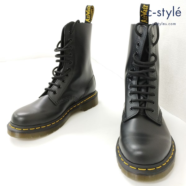 Dr.Martens 1490 10ホールブーツ STANDARD FIT UK4 ブラック レースアップブーツ レザーブーツ