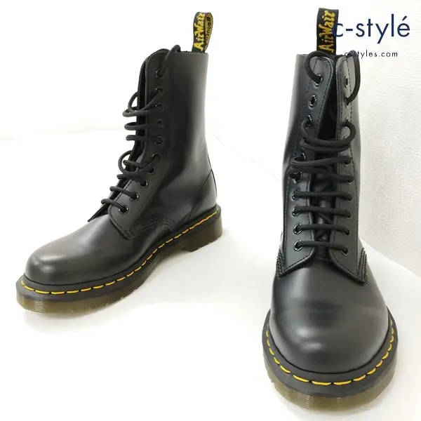 Dr.Martens 1490 10ホールブーツ STANDARD FIT UK4 ブラック レースアップブーツ レザーブーツ