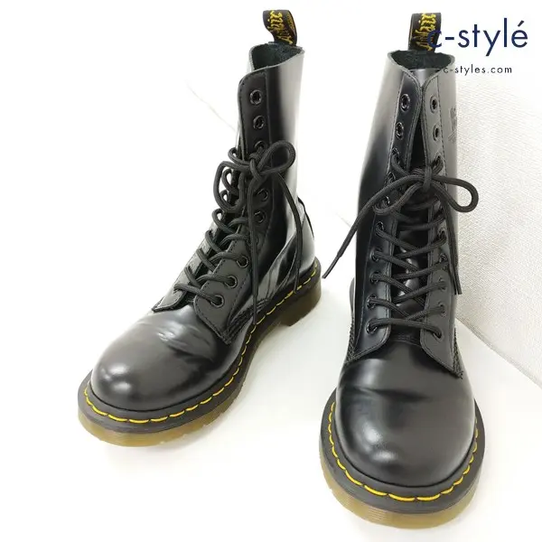 Dr.Martens ドクターマーチン 1490 10ホールブーツ UK5 ブラック レザーブーツ レースアップ レディース