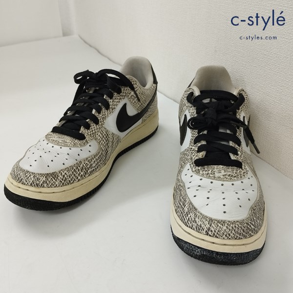 NIKE ナイキ AIR FORCE 1 LOW スニーカー 28cm ホワイト×ブラック-ココア スネーク 314295-101