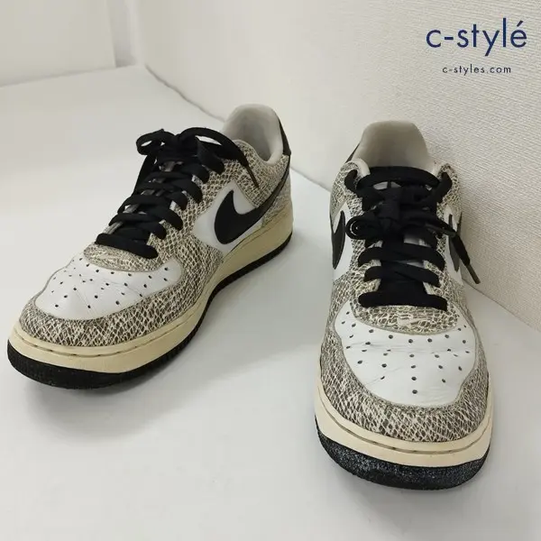NIKE ナイキ AIR FORCE 1 LOW スニーカー 28cm ホワイト×ブラック-ココア スネーク 314295-101