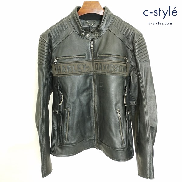 HARLEY DAVIDSON ハーレーダビッドソン レザーシングルライダースジャケット L ブラック 羊革 97188-18VM