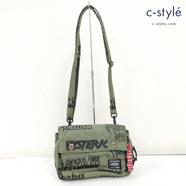 PORTER×HYSTERIC GLAMOUR ショルダーポーチ セージグリーン 日本製 鞄 カバン