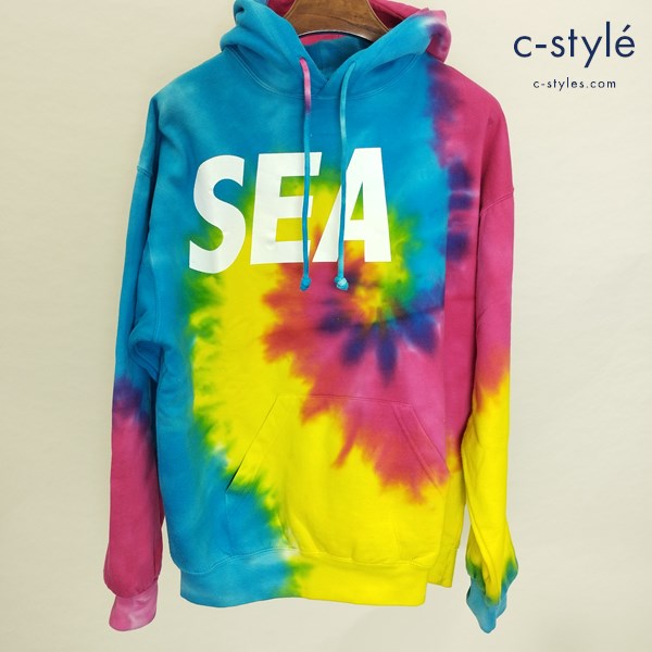 WIND AND SEA ウィンダンシー プルオーバーパーカー M マルチカラー TIEDYE RAINBOW フーディー