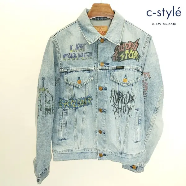 HYSTERIC GLAMOUR FERGADELIC METAL プリント デニムジャケット S インディゴ 02173AB19 日本製 綿100