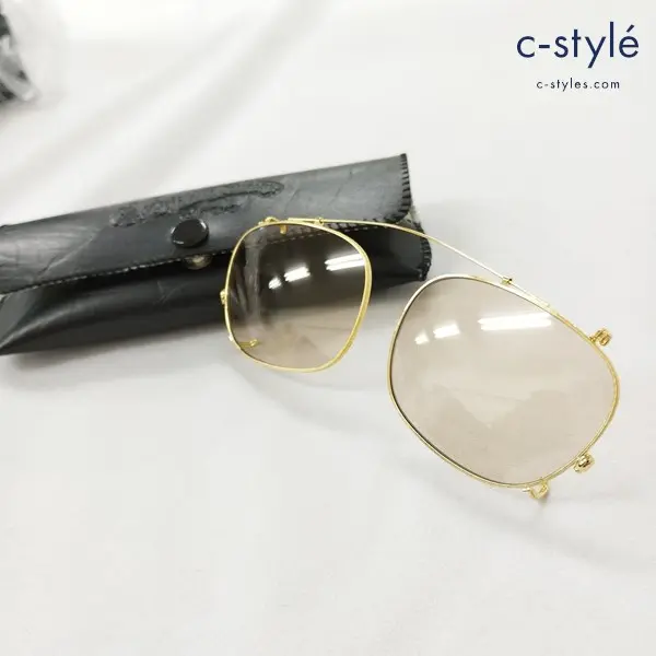 GLAD HAND グラッドハンド × 丹羽雅彦 クリップオンサングラス ゴールド アイウェア