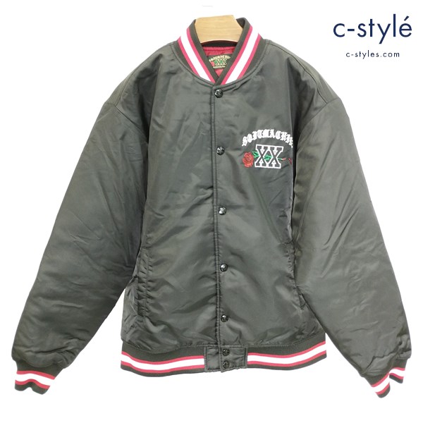 SOFT MACHINE ソフトマシーン TRUST JK L ブラック スタジアムジャケット SM-22aw-004 刺繍