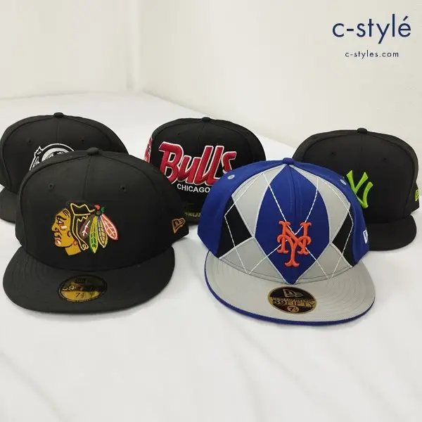 NEW ERA ニューエラ キャップ 7・1/2 59.6cm Bulls NFL NHL 他 59FIFTY 帽子 計3点