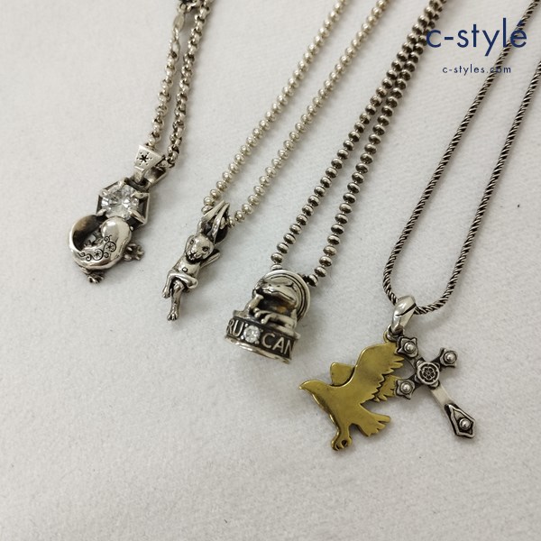 かすう工房 ネックレス シルバー 925 カエル缶 ウサギ 他 アクセサリー 計3点