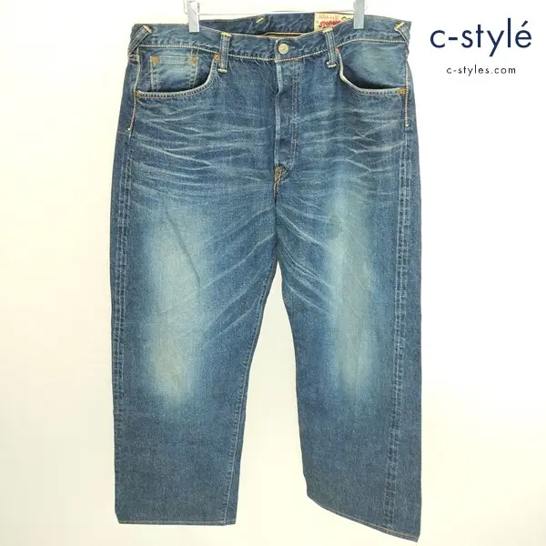 EVISU×SIOTANI BROTHERS デニムパンツ 40 インディゴ 日本製 綿100 セルビッチ ペイント