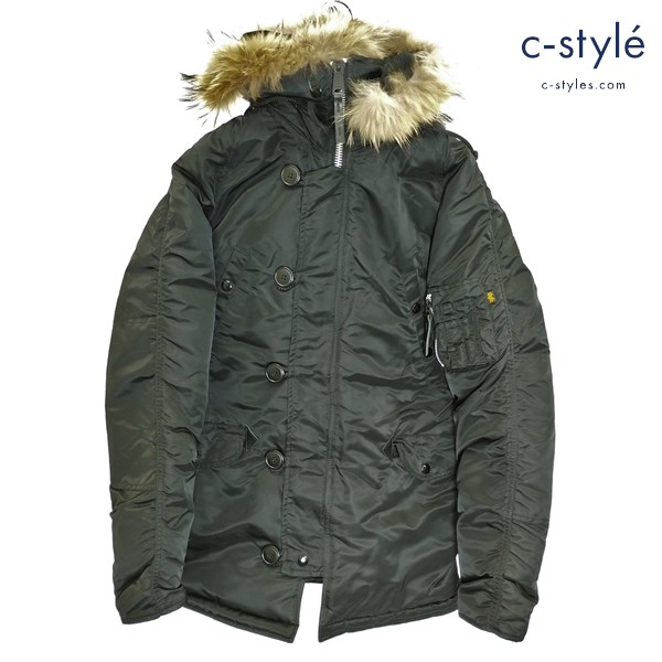 ALPHA INDUSTRIES N-3B フライトジャケット M ブラック 20094-0801 フード ファー