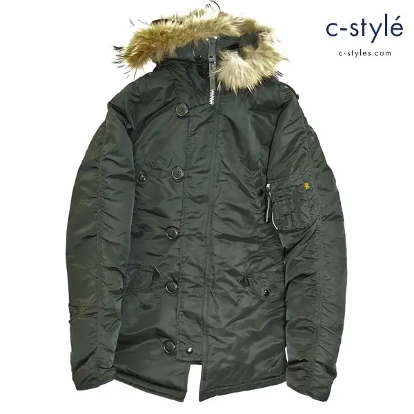 ALPHA INDUSTRIES N-3B フライトジャケット M ブラック 20094-0801 フード ファー