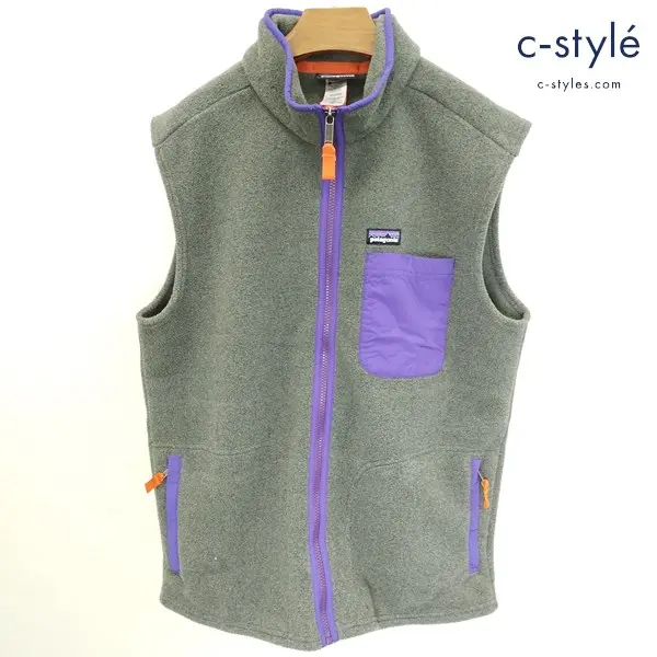 patagonia パタゴニア Karstens Vest L グレー×パープル フリースベスト