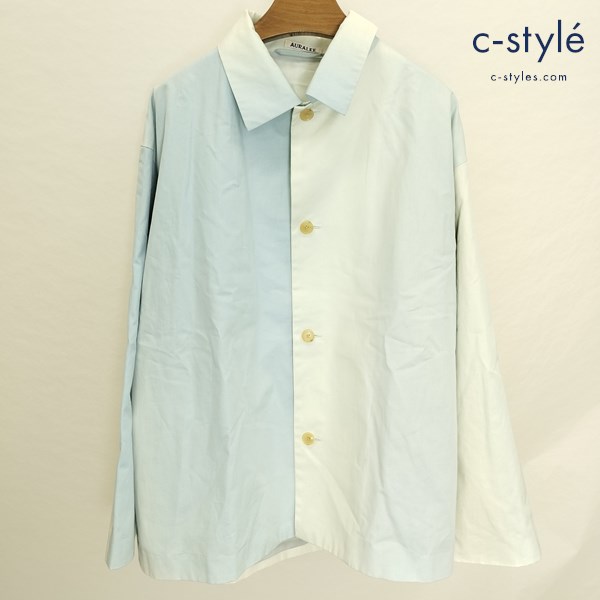 AURALEE オーラリー WASHED FINX GRADATION DYED BIG BLOUZON ブルゾン 3 ブルー系 日本製
