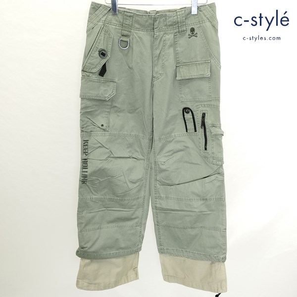 Roen ロエン 裾切替 カーゴパンツ 30 グリーン系 日本製 綿100 MADE IN JAPAN