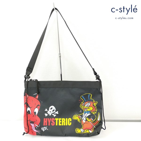 HYSTERIC GLAMOUR ヒステリックグラマー K021K / SCRATOH pt サコッシュ CORDURA ブラック 鞄 カバン