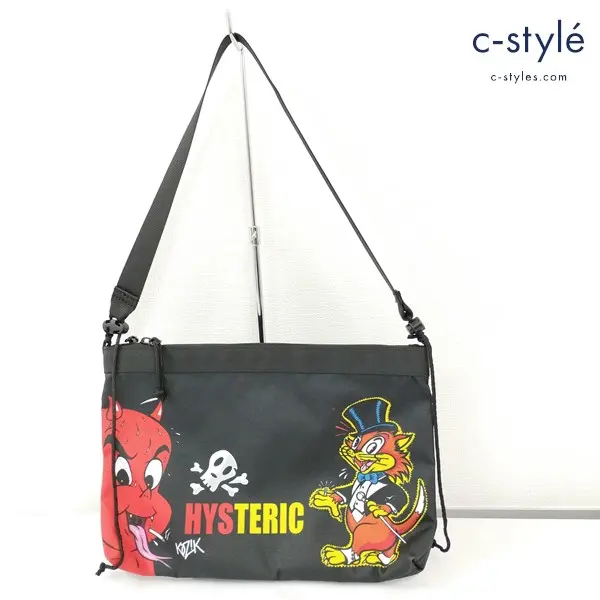 HYSTERIC GLAMOUR ヒステリックグラマー K021K / SCRATOH pt サコッシュ CORDURA ブラック 鞄 カバン