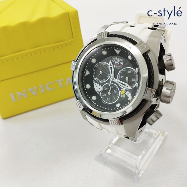 INVICT インビクタ 25005 Bolt Zeus SNOOPY スヌーピー クロノグラフ 腕時計 ホワイト×ブラック