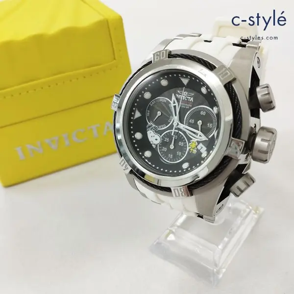 INVICT インビクタ 25005 Bolt Zeus SNOOPY スヌーピー クロノグラフ 腕時計 ホワイト×ブラック