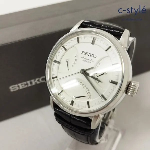 SEIKO セイコー プレサージュ 腕時計 ブラック 6R24-00C1 レザーベルト 自動巻き 日本製