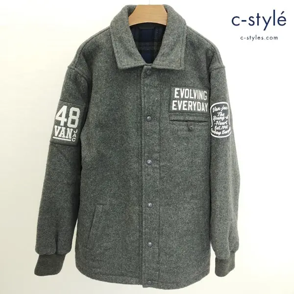 VAN JAC ヴァンヂャケット ロゴジャケット LL グレー EVOLVING EVERYDAY ブルゾン ハーフコート