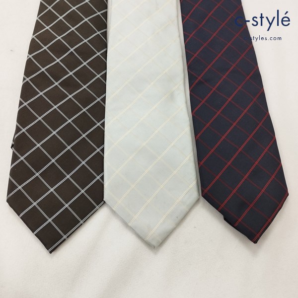 BURBERRY BLACK LABEL バーバリーブラックレーベル ネクタイ シルク100 総柄 ダイヤ柄 チェック柄 日本製 計3点