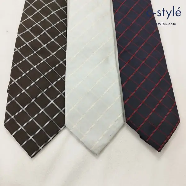 BURBERRY BLACK LABEL バーバリーブラックレーベル ネクタイ シルク100 総柄 ダイヤ柄 チェック柄 日本製 計3点