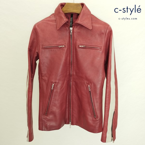 THEE OLD CIRCUS ジ オールドサーカス レザーライダースジャケット 0 レッド 牛革 日本製