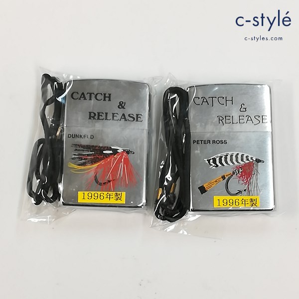 ZIPPO ジッポー 1996年製 CATCH＆RELEASE オイルライター DUNKELD PETER ROSS シルバー