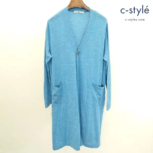 45R フォーティファイブアール ロングカーディガン 0 ブルー ウール100 日本製 レディース