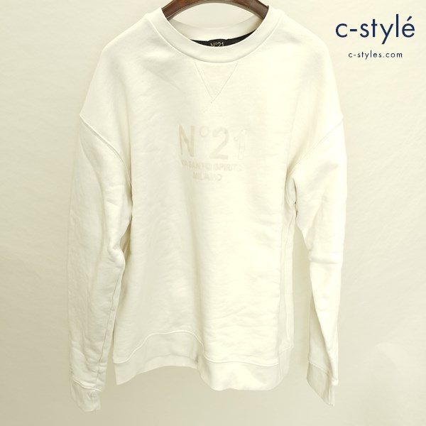 N゜21 ヌメロヴェントゥーノ スウェットトレーナー M ホワイト イタリア製 綿100