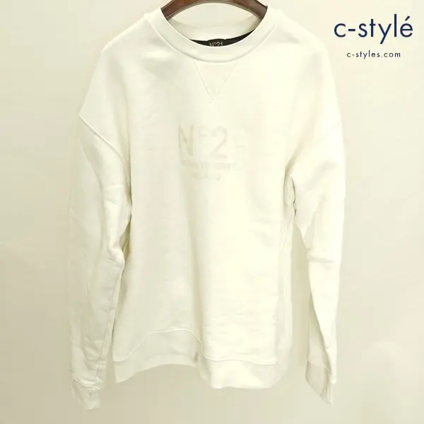 N゜21 ヌメロヴェントゥーノ スウェットトレーナー M ホワイト イタリア製 綿100