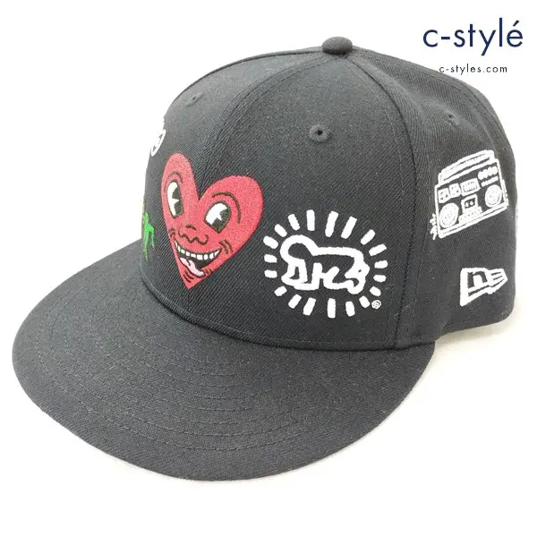 NEW ERA ニューエラ 59FIFTY Keith Haring マルチロゴ キャップ 7・3/4 61.5cm ブラック 帽子