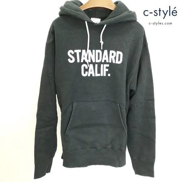 STANDARD CALIFORNIA SD LOGO HOOD Sweat M ブラック プルオーバーパーカー フーディー 日本製 綿100