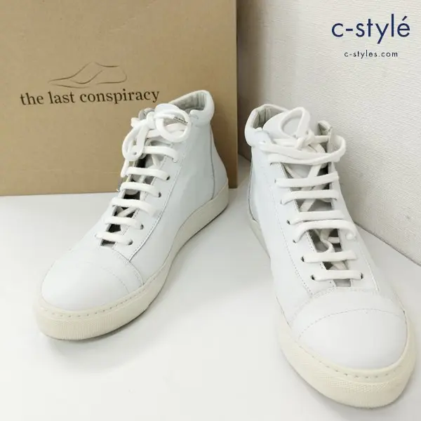THE LAST CONSPIRACY × DENHAM ホースレザー レースアップスニーカー 41 ホワイト 馬革