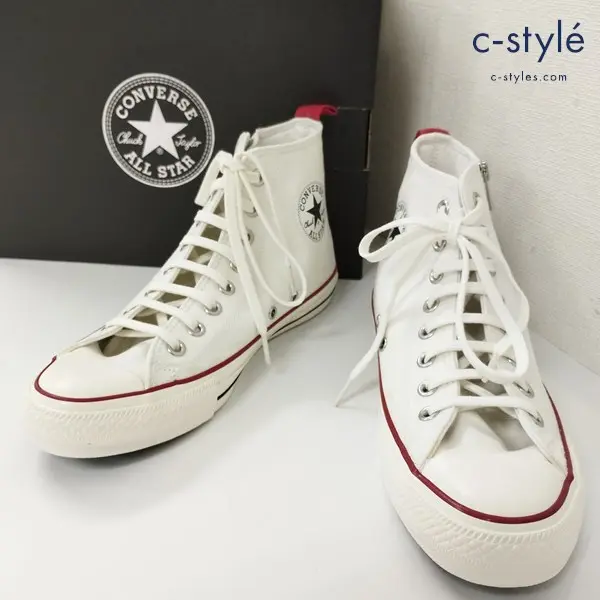 CONVERSE × DENHAM ALL STAR 100HI ハイカットスニーカー 26cm ホワイト 1CL292 オールスター サイドジップ