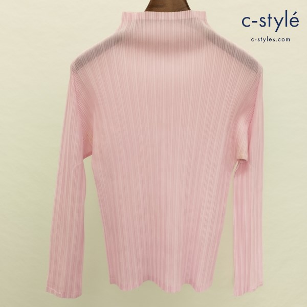 PLEATS PLEASE ISSEY MIYAKE プリーツカットソー 3 ピンク PP51-FK341 ボトルネック 長袖