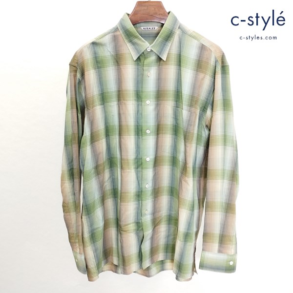 AURALEE スーパーライト ウールチェックシャツ 3 日本製
