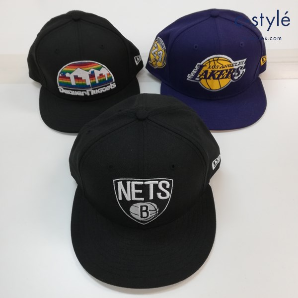 NEW ERA 59FIFTY キャップ 7・1/2 59.6cm レイカーズ ナゲッツ 7・1/4 57.7cm ネッツ 計3点