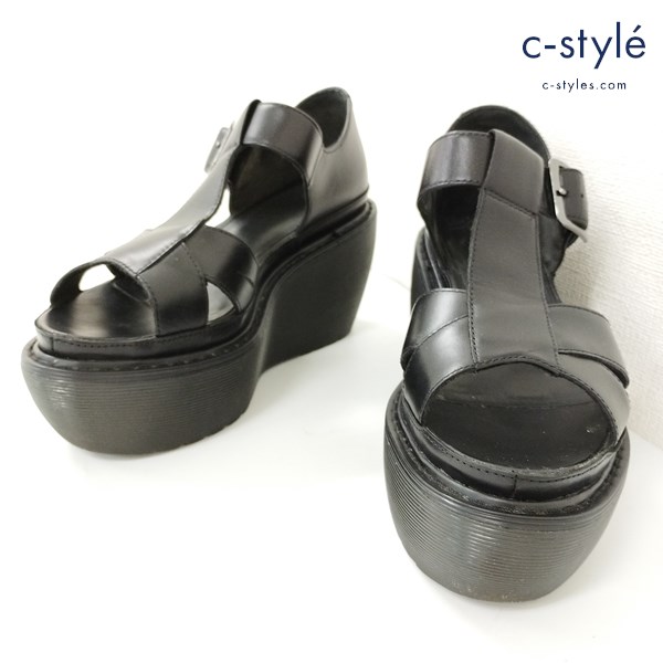 Dr.Martens ドクターマーチン ADAYA アダヤ レザーサンダル UK4 ブラック 厚底サンダル レディース