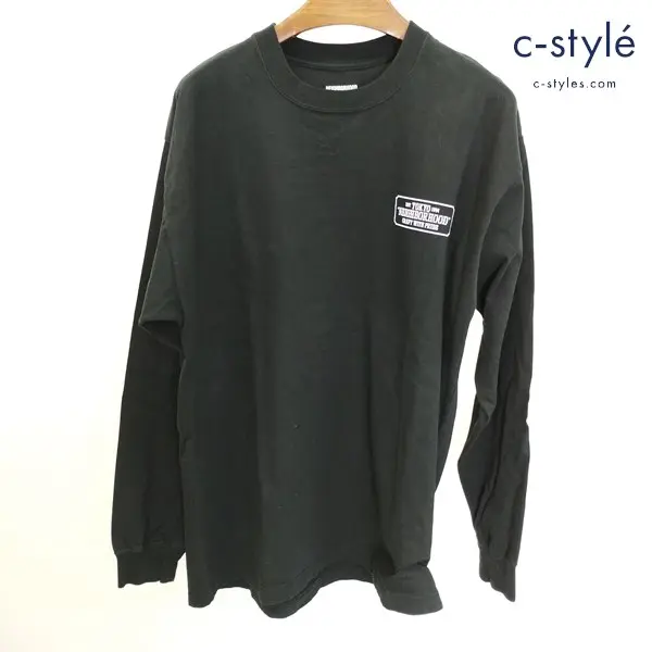 NEIGHBORHOOD ネイバーフッド BAR＆SHIELD/C-TEE M ブラック LS 長袖Tシャツ ロンT 綿100 日本製