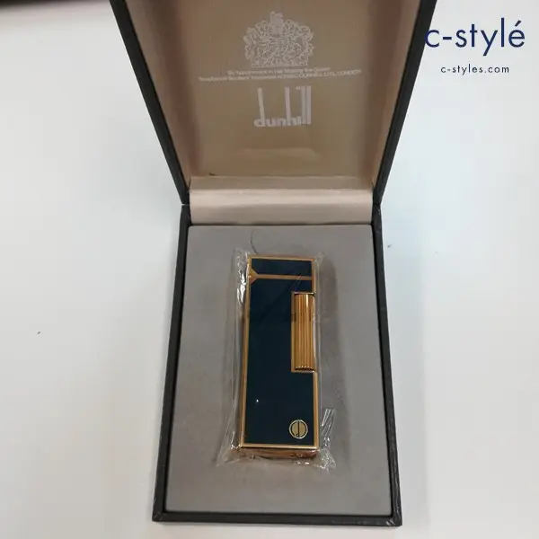 dunhill ダンヒル ローラーガスライター ブルー×ゴールド 喫煙具 喫煙グッズ