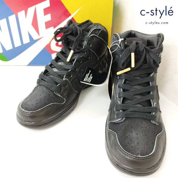 NIKE ナイキ × Faust ファウスト SB Dunk High Black and Metallic Gold スニーカー 23.5cm ブラック DH7755-001