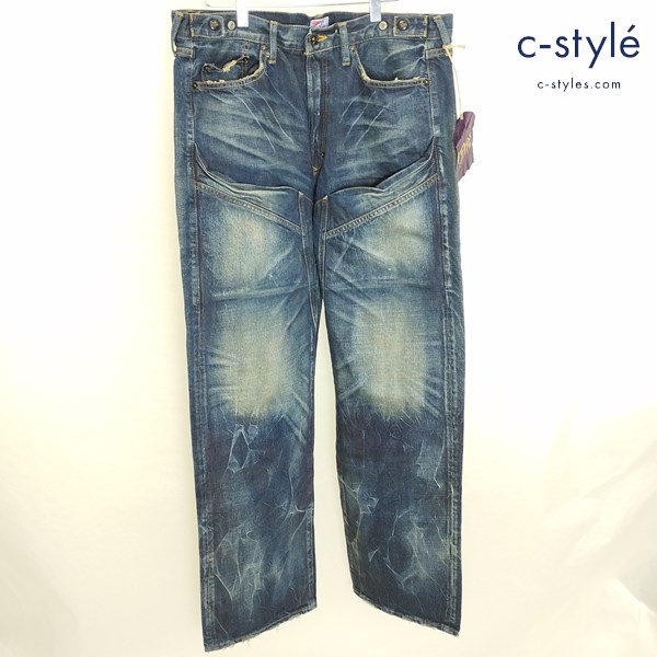 Prps ピーアールピーエス デニムパンツ 36 インディゴ 日本製 ヴィンテージ加工 コットン100 紫製品